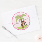 Sunny Safari Monkey Stickers/Cupcake Toppers Runder Aufkleber (Umschlag)
