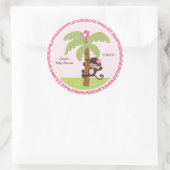 Sunny Safari Monkey Stickers/Cupcake Toppers Runder Aufkleber (Tasche)
