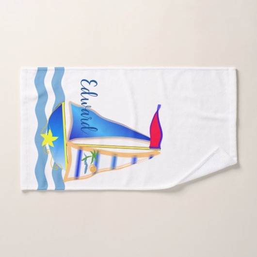 Sunny Sailing Day Badhandtuch Set (Handtuch)