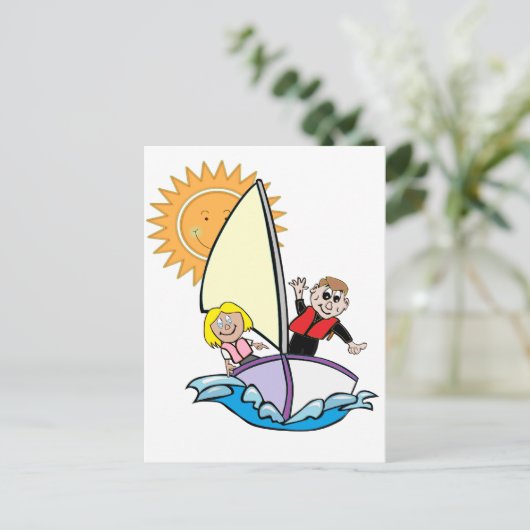 Sunny Sailing Postkarte (Stehend Vorderseite)