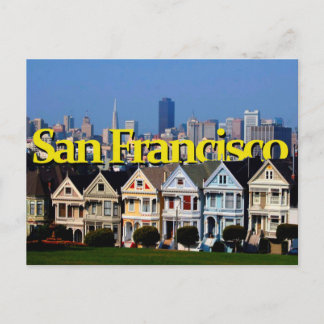 Sunny San Francisco w/ San Francisco im Himmel Postkarte
