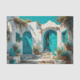 Sunny Santorini Holiday Decoupage Seidenpapier