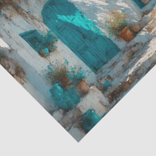 Sunny Santorini Holiday Decoupage Seidenpapier (Ausschnitt)