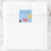 Sunny scene personalized teacher bookplate quadratischer aufkleber (Tasche)