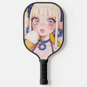Sunny Scoop Anime Girl mit Vanilla Club Pickleball Schläger