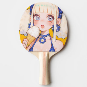 Sunny Scoop Anime Girl mit Vanilla Club Tischtennis Schläger