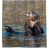 Sunny Sea Otter Duschvorhang (Vorderseite)