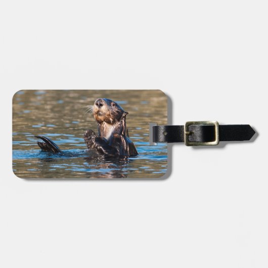 Sunny Sea Otter Gepäckanhänger (Vorderseite horizontal)