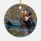 Sunny Sea Otter Keramik Ornament (Vorne)