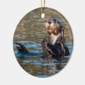 Sunny Sea Otter Keramik Ornament (Links)
