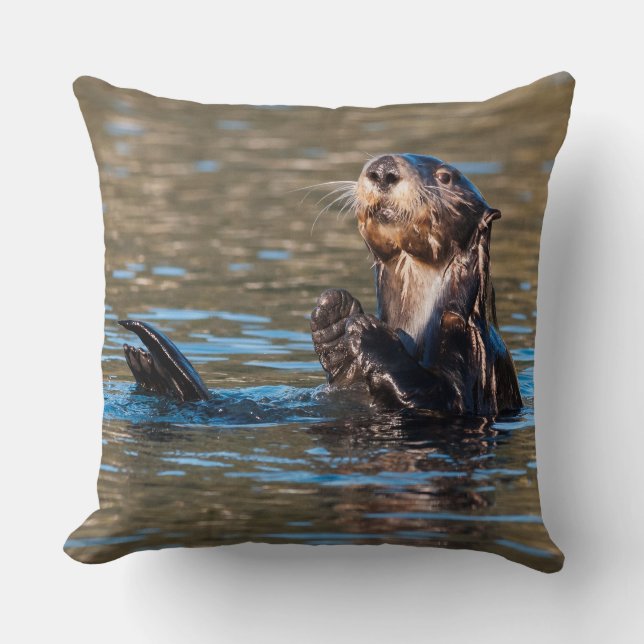 Sunny Sea Otter Kissen (Vorderseite)