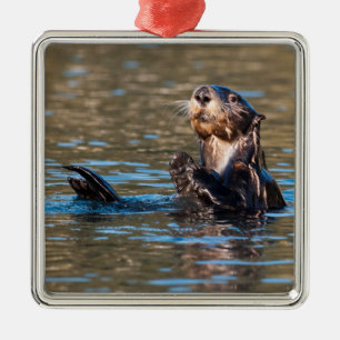 Sunny Sea Otter Ornament Aus Metall