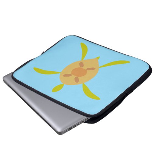Sunny Sea Turtle Electronics Bag Laptopschutzhülle (Vorne Knopf)