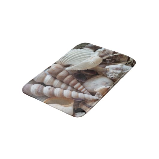 Sunny Seashells Bath Mat Summer Beach Exotische Mu Badematte (Schrägansicht)