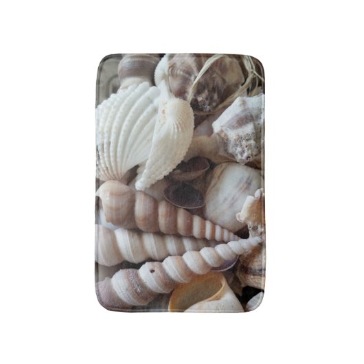 Sunny Seashells Bath Mat Summer Beach Exotische Mu Badematte (Vorderseite Vertikal)
