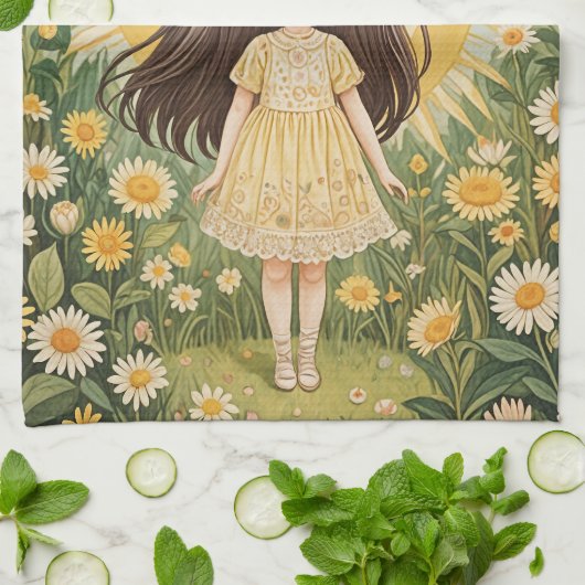 Sunny Serenade Personalisiert Geschirrtuch (Gefaltet)