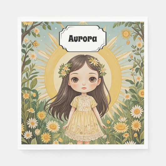 Sunny Serenade Personalisiert Serviette (Vorderseite)