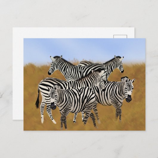 Sunny Serengeti Zebra | African Wildlife Safari Postkarte (Vorne/Hinten)