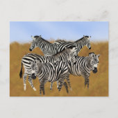 Sunny Serengeti Zebra | African Wildlife Safari Postkarte (Vorderseite)