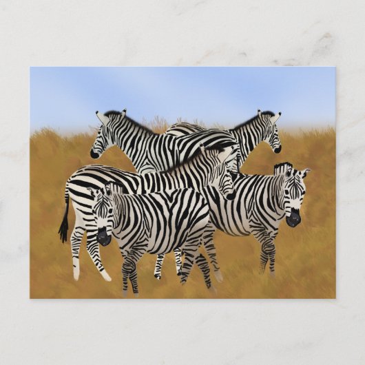 Sunny Serengeti Zebra | African Wildlife Safari Postkarte (Vorderseite)