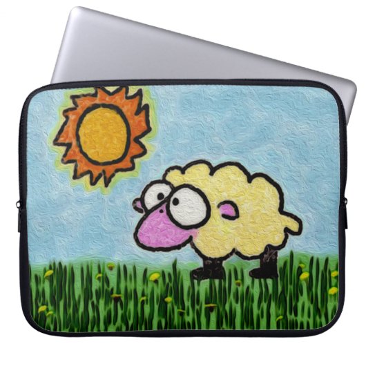 Sunny Sheep Laptopschutzhülle (Vorderseite)