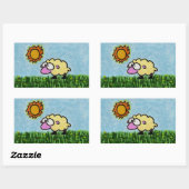 Sunny Sheep Rechteckiger Aufkleber (Blatt)