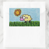 Sunny Sheep Rechteckiger Aufkleber (Tasche)