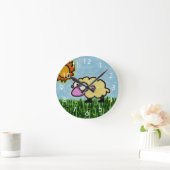 Sunny Sheep Runde Wanduhr (Zuhause)