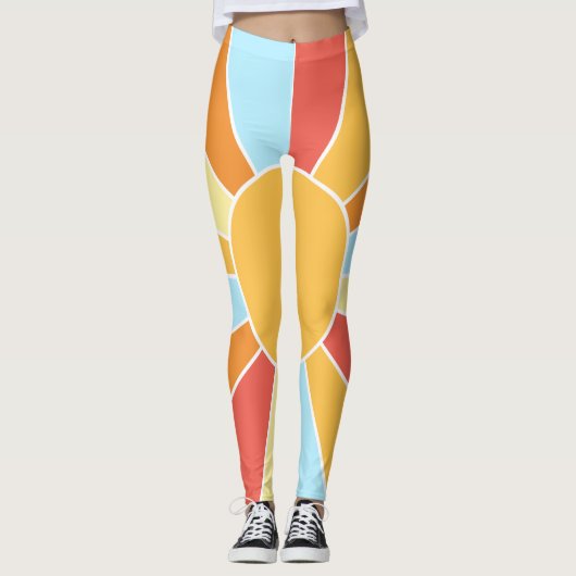 Sunny Shiny Sun Rays Design Leggings (Vorderseite)