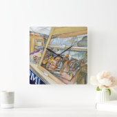 Sunny Side of Insanity Quadratische Wanduhr (Zuhause)