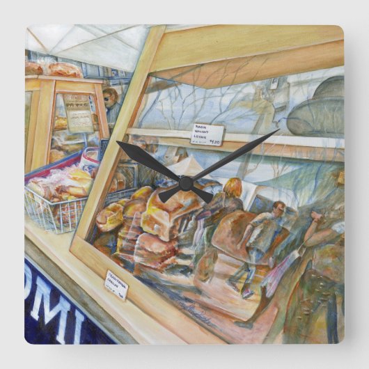 Sunny Side of Insanity Quadratische Wanduhr (Vorderseite)