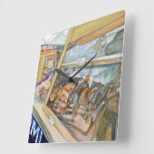 Sunny Side of Insanity Quadratische Wanduhr (Winkel)