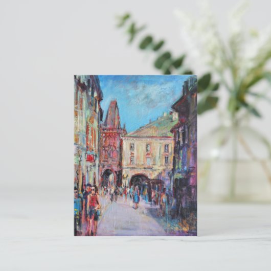 Sunny Side Prag Postkarte (Stehend Vorderseite)