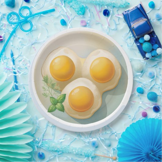Sunny Side up Eggs Design Pappteller (Party)