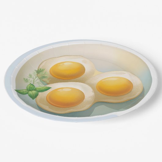 Sunny Side up Eggs Design Pappteller (Schrägansicht)