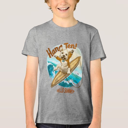Sunny Skater Pup Tri-Blend Shirt (Vorderseite)