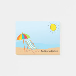 Sunny Sky Beach Chair und Regenschirm Post-it Klebezettel