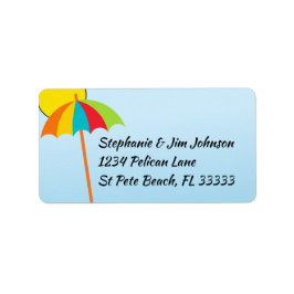 Sunny Sky Beach Umbrett Address Label Adressaufkleber