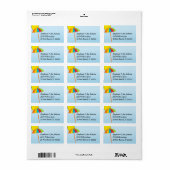 Sunny Sky Beach Umbrett Address Label Adressaufkleber (Vorne)