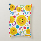 Sunny Smile Custom Text Monogram Dekokissen (Rückseite(Vertikal))