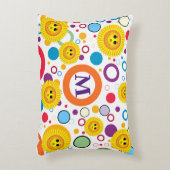 Sunny Smile Custom Text Monogram Dekokissen (Vorderseite(Vertikal))