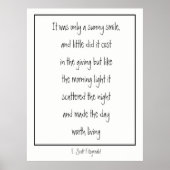 Sunny Smile Inspirational Gedicht F. Scott Fitzger Poster (Vorne)