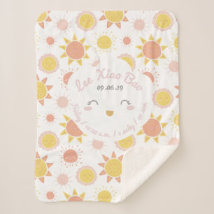 Sunny Smiles Baby Girl Birth Stats Keepake Sherpadecke