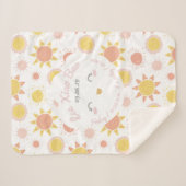 Sunny Smiles Baby Girl Birth Stats Keepake Sherpadecke (Vorderseite (Horizontal))