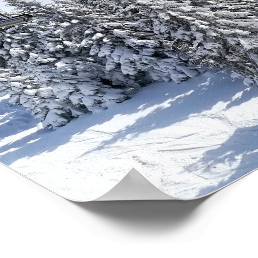 Sunny Snowy Mountain Custom Foto Poster (Ecke)