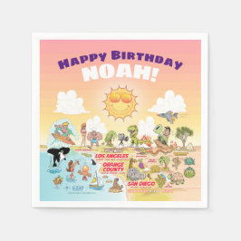 Sunny SoCal Custom Geburtstag Napkins Serviette
