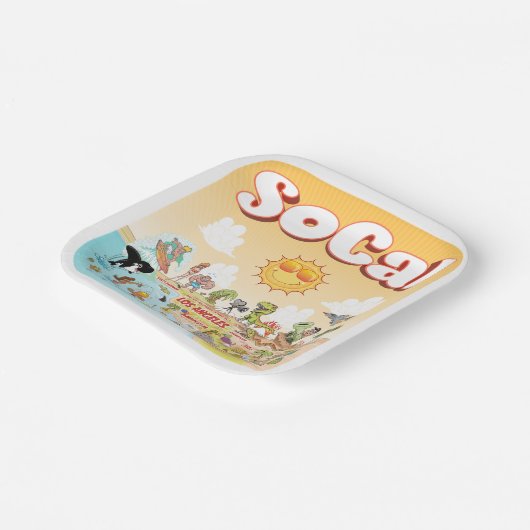 Sunny SoCal Pappteller (Gewinkelt)