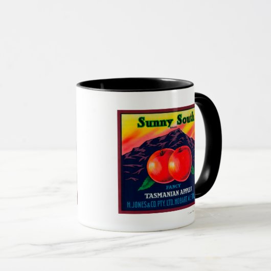 Sunny South Apple LabelHobart, Australien Tasse (VorderseiteRechts)