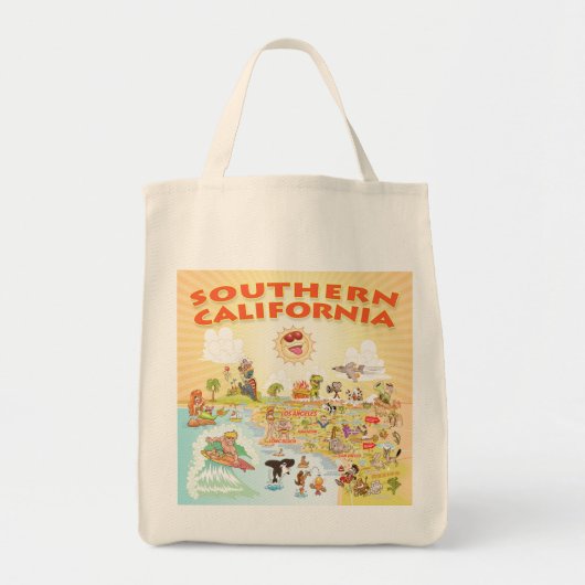 Sunny Southern California Cartoon Tasche (Vorne)
