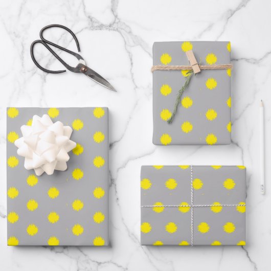 Sunny Splatter Polka Dot Pattern Geschenkpapier Set (Vorderseite)